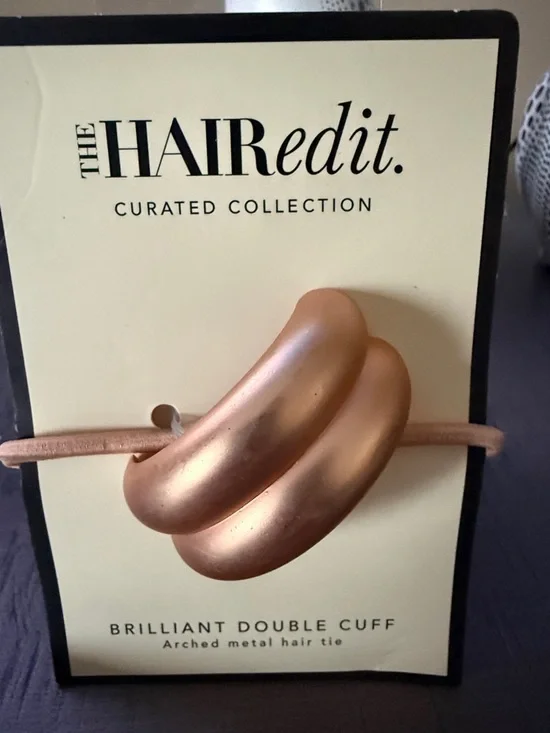Metallic Gold and Rose Gold Brilliant Cuff Hair Ties - Picture 3 of 4